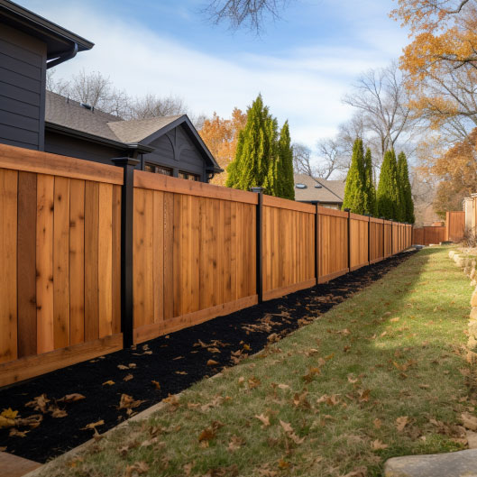 luxury wooden fence installed by St Charles Fence